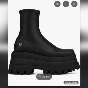 Naked Wolfe Triple Black Platform Boots